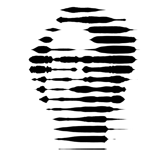 The PJW logo: Peter Weinberger's face drawn with horizontal black stripes, in the style of the 1980s AT&T globe logo